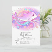魔法のイルカの赤ちゃんシャワー 招待状 (スタンド正面)