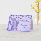 魔法のウィザードと蝶お客様のパーソナライズに感謝 カード (黄色い花)