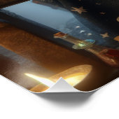 魔法のウィザードドラゴンファンタジーアート ポスター (コーナー)