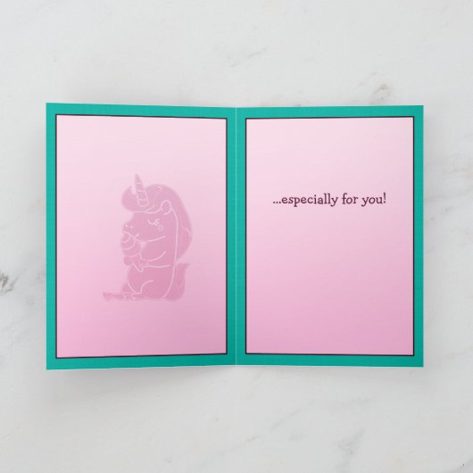 魔法のウィッシュユニコーン | 誕生日用カード カード (内部)