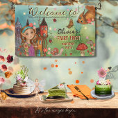 魔法のウッドランドフェアリーファースト誕生日ウォールバナー 横断幕