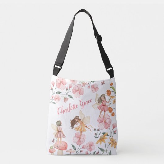 魔法のウッドランドフェアリー&お洒落春の花 クロスボディバッグ (正面)