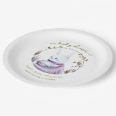 魔法のウッドランドブックバニーガールベビーシャワー ペーパープレート (アングル)