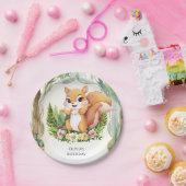 魔法のウッドランドリス誕生日 ペーパープレート (パーティー)