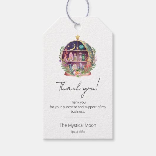 魔法のエッセンシャル油薬用ヨガサンキュー ギフトタグ (正面)