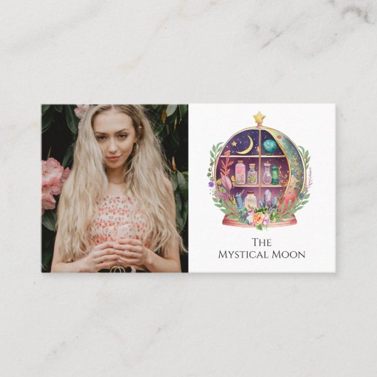 魔法のエッセンシャル油薬用ヨガボホ写真 名刺 (正面)