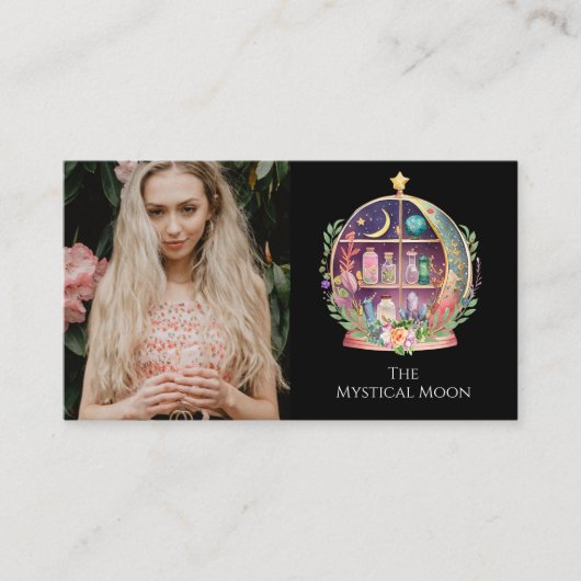 魔法のエッセンシャル油薬用ヨガボホ写真 名刺 (正面)