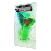 魔法のエメラルドグリーンウォーター色バタフライスクリプト ミニクリップボード (アングル2)