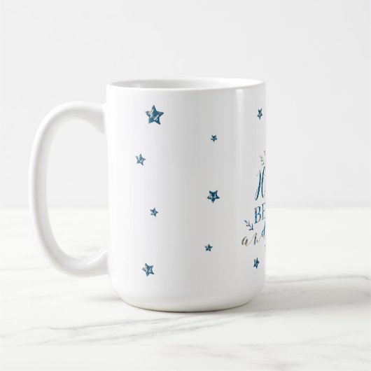 魔法のエレガントクリスマスツリーのタイポグラフィ コーヒーマグカップ (左)