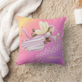 魔法のエンジェルフェアリーダストイエローピンクラベンダー クッション (ブランケット)