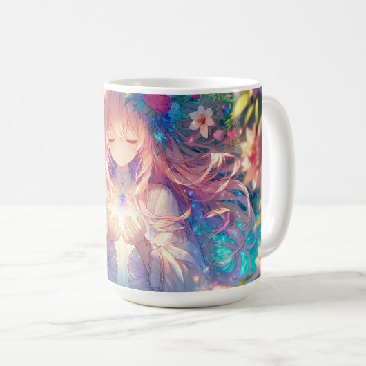 魔法のエーテルのアニメガール コーヒーマグカップ (正面右)