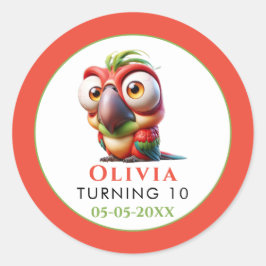 魔法のオウムのニンジンの1st誕生日 ラウンドシール