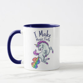 魔法のオナラをする虹色のユニコーン マグカップ