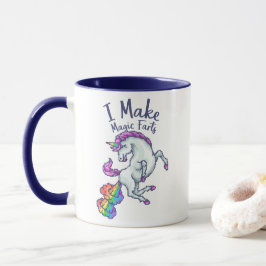 魔法のオナラをする虹色のユニコーン マグカップ