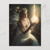魔法のオルブ白熱［赤熱］光を放つファンタジーアートの妖精 ポストカード (正面)