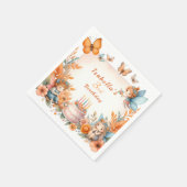 魔法のオレンジの妖精の庭 – 誕生日 スタンダードカクテルナプキン (角)