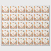 魔法のオレンジの妖精の庭 – 誕生日 ラッピングペーパー (フラット)