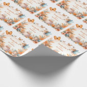 魔法のオレンジの妖精の庭 – 誕生日 ラッピングペーパー (角)