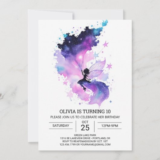 魔法のオーダーメイド妖精の誕生日 招待状 (正面)