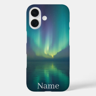 魔法のオーロラケース – 名前をカスタムするギフト自然 iPhone 16ケース