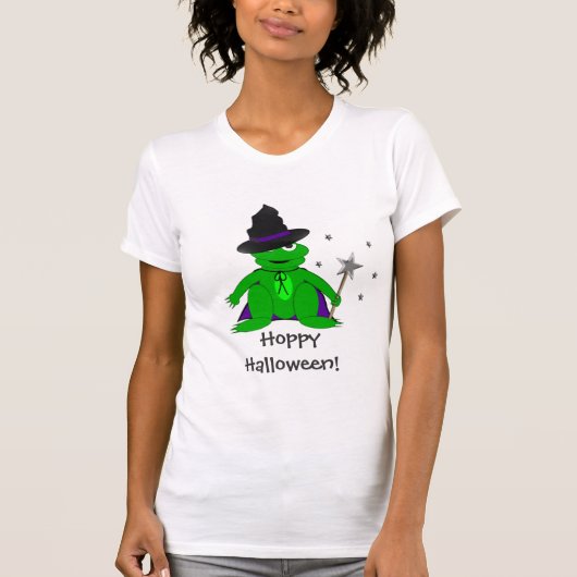 魔法のカエルのホップの豊富なハロウィンのTシャツ Tシャツ (正面)