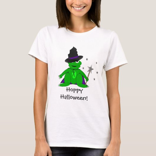 魔法のカエルのホップの豊富なハロウィンのTシャツ Tシャツ (正面)