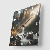 魔法のカスケード主は私の岩である スクエア壁時計 (傾斜)