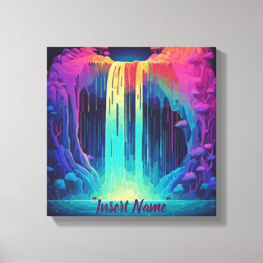 魔法のカスケード、魅惑的な静寂 キャンバスプリント (正面)