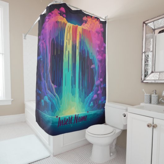 魔法のカスケード、魅惑的な静寂 シャワーカーテン (インサイチュ)