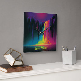 魔法のカスケード、魅惑的な静寂 スクエア壁時計