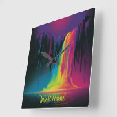 魔法のカスケード、魅惑的な静寂 スクエア壁時計 (傾斜)