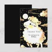 魔法のカスタム羊の誕生日 サンキューカード (正面/裏面)