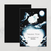 魔法のカスタム羊の誕生日 サンキューカード (正面/裏面)