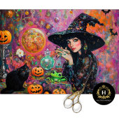 魔法のカボチャと魔女のハロウィンデコパージュ 薄葉紙