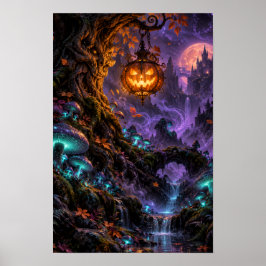 魔法のカボチャの森 ハロウィンポスター ポスター