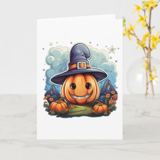 魔法のカボチャ カード (黄色い花)