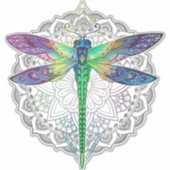 魔法のカラフルトンボ曼荼羅 シール (正面)