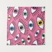 魔法のカラフル目。神秘的な背景 タペストリー (正面(横))