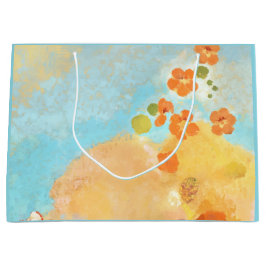 魔法のカリフォルニアオレンジポピー畑 ラージペーパーバッグ