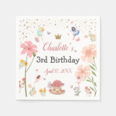 魔法のガーデンフェアリーフォレスト誕生日 スタンダードカクテルナプキン (正面)