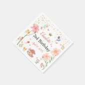 魔法のガーデンフェアリーフォレスト誕生日 スタンダードカクテルナプキン (角)