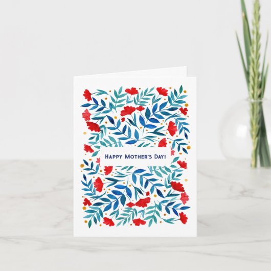 魔法のガーデンレッドとターコイズマザーズデイカード カード (正面)