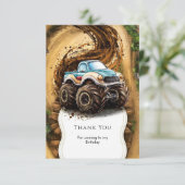 魔法のキッズモンスタートラック誕生日 サンキューカード (スタンド正面)