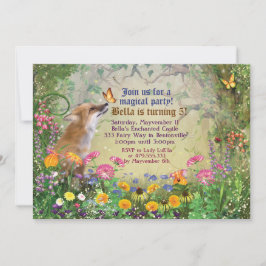 魔法のキツネの森林パーティの招待状 招待状