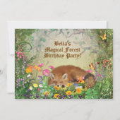 魔法のキツネの森林パーティの招待状 招待状 (裏面)