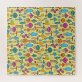 魔法のキノコのドードルシームレスパターン ジグソーパズル (横)