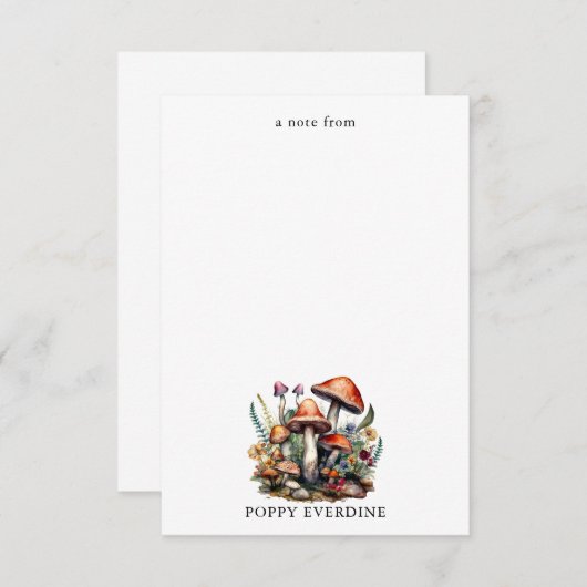 魔法のキノコの子供パーソナライズされたの ノートカード (正面/裏面)