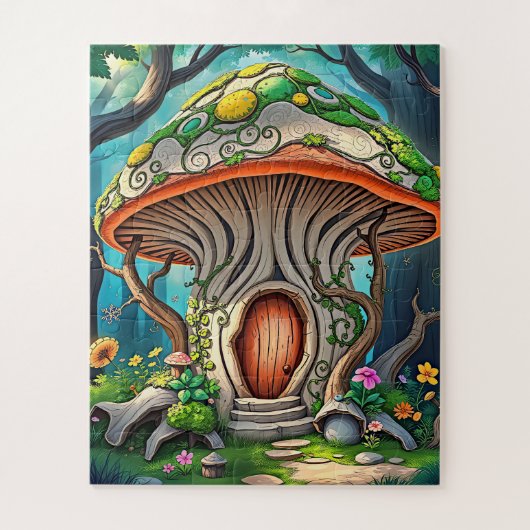 魔法のキノコの家の子供たち ジグソーパズル (縦)