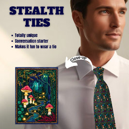 魔法のキノコの森ステルス ネクタイ