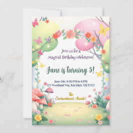 魔法のキノコの森　お誕生日会へのご招待 招待状